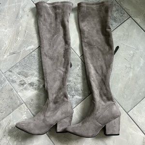 Grey over the knee high boots size 6.5 or EUR 37